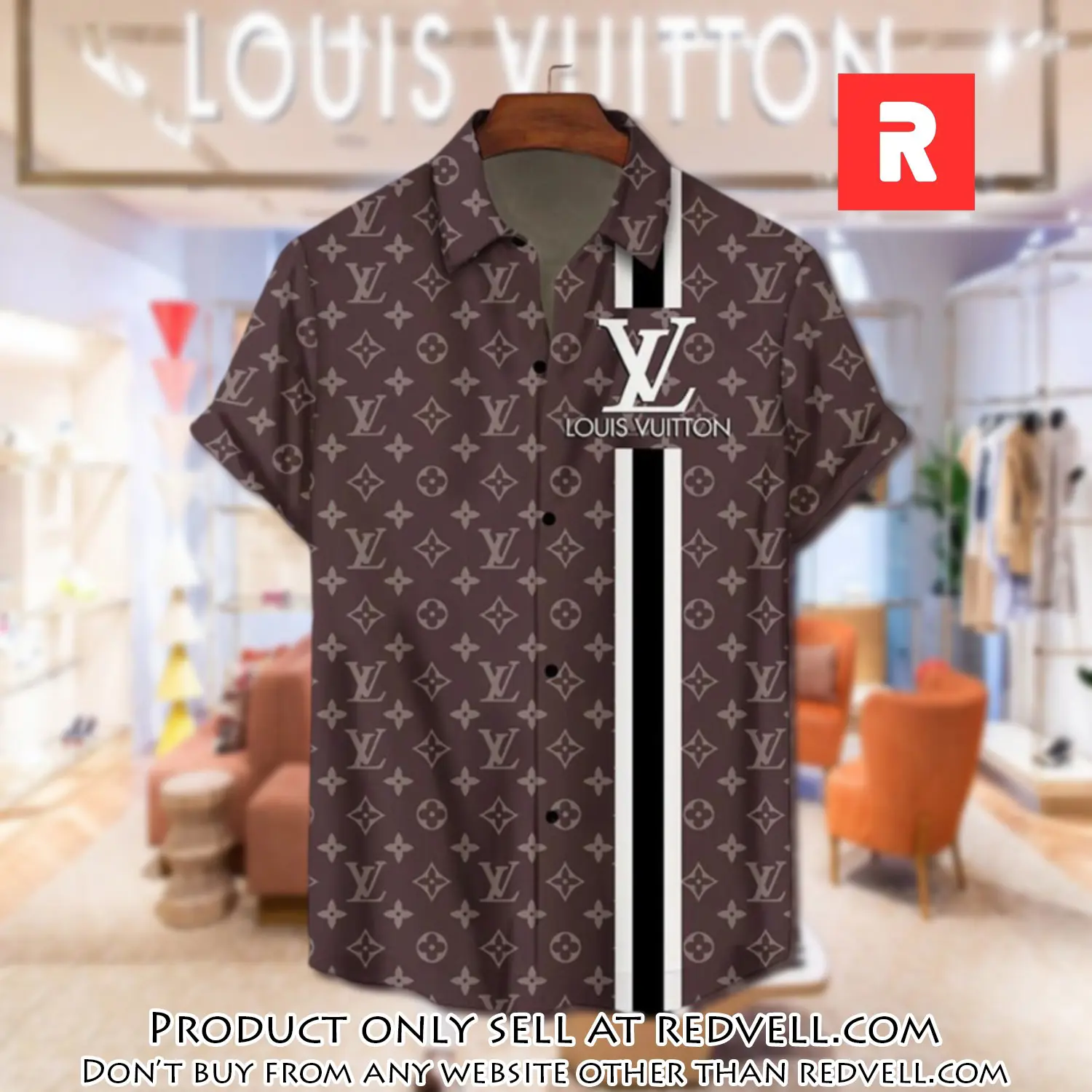 Lv louis vuitton luxury hawaiian shirt & short set lhs1192 rv4131567